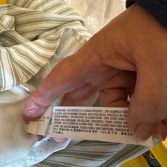 English Factory Green and Cream Striped Pants. Good Used Condition - Picture 3 of 6